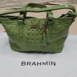 Brahmin Vibrant Green Embossed Shoulder Bag